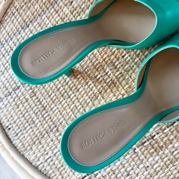 Bottega Veneta Stretch Lounge Nappa Leather Square Open Toe Heel Sandals Size 42 - Picture 6 of 10